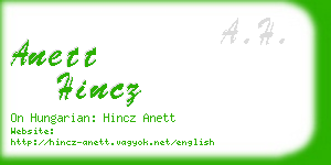 anett hincz business card